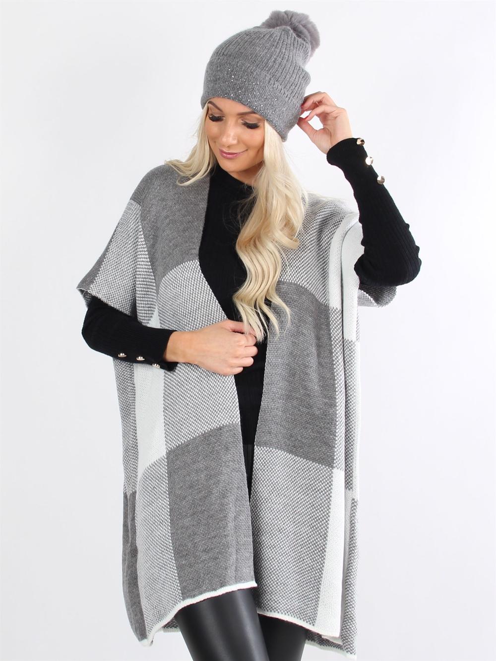 Saimine - Armygrøn simpel strikcardigan uden ærmer